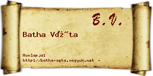 Batha Véta névjegykártya